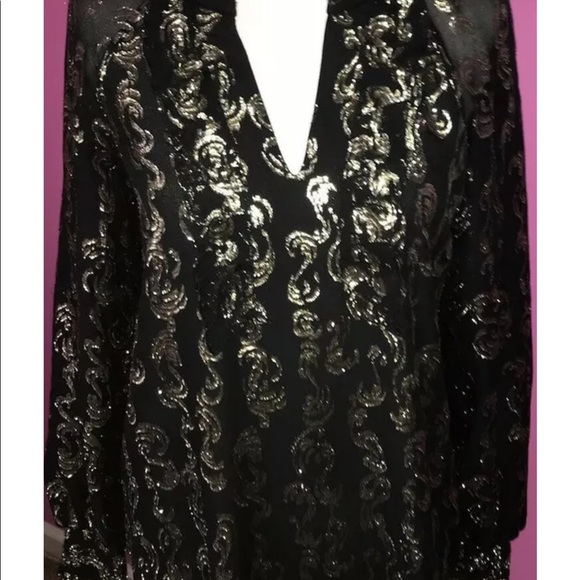 Lilly Pulitzer NWT Angelika Top Onyx Salty Wave Metallic Clip Size XXS - Picture 2 of 9